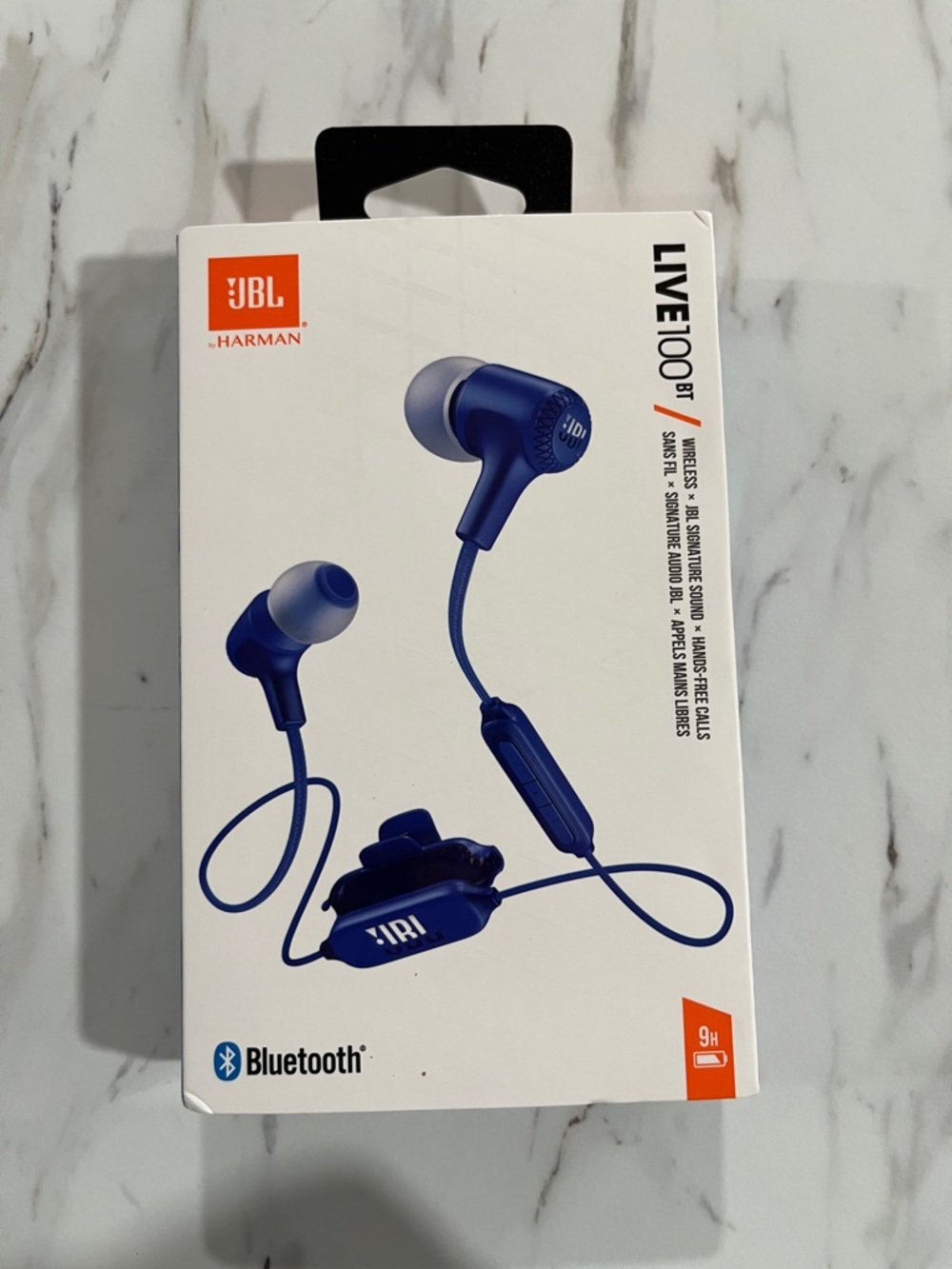 JBL Live 100BT Wired-Like Bluetooth Neck Earbuds - Blue